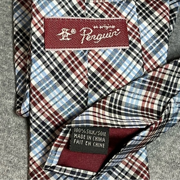 Original Penguin silk plaid tie. - Picture 7 of 10